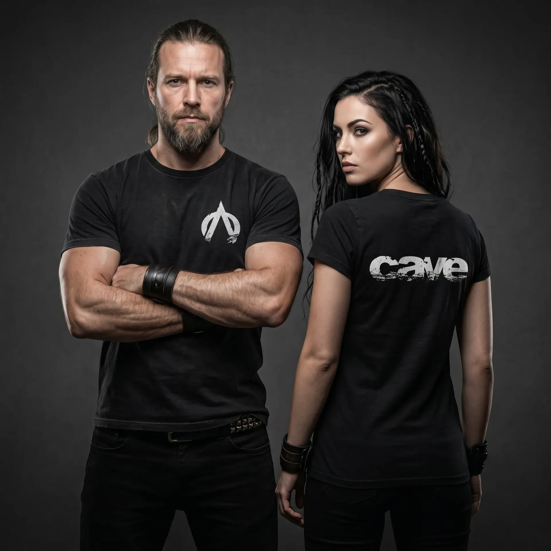 CAVE T-Shirt Double Print (Schwarz, XS)
